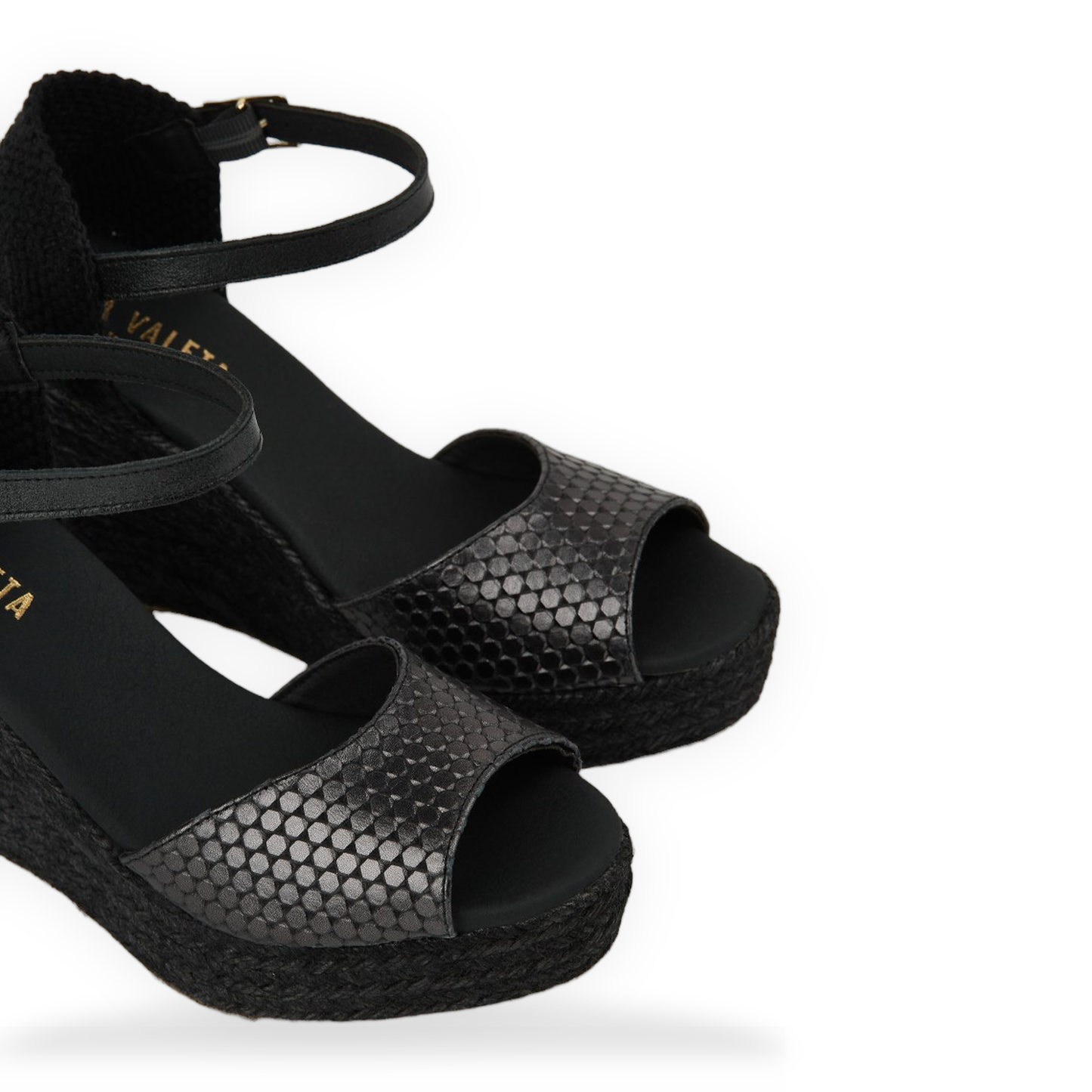 Vera Black Peep Toe Ballet Flat