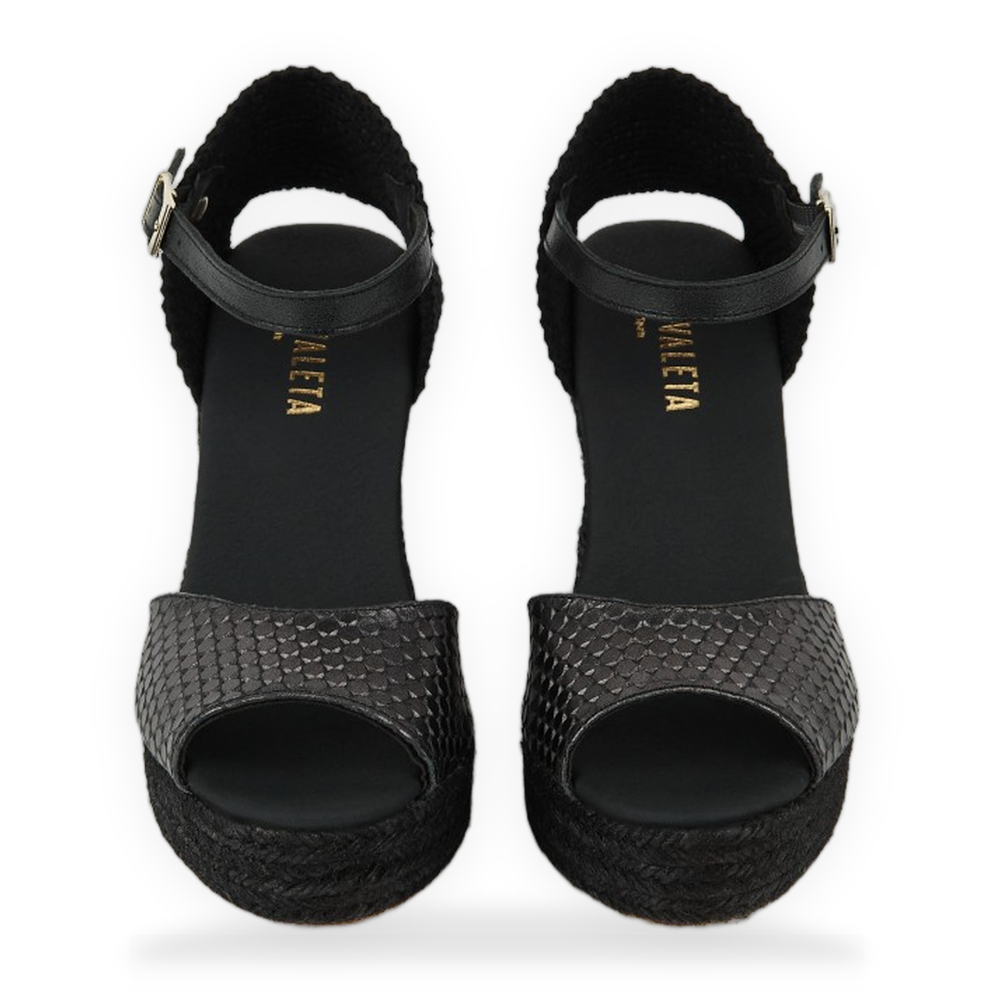 Vera Black Peep Toe Ballet Flat