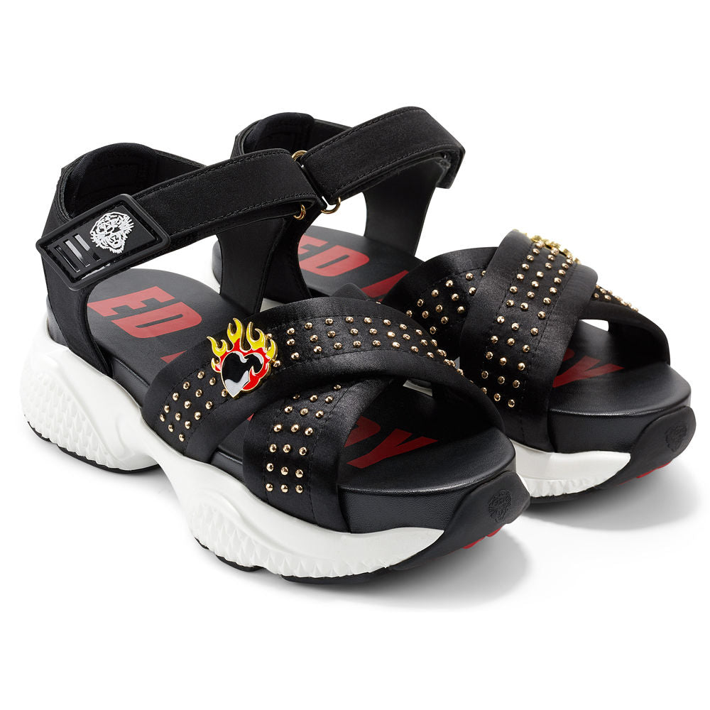 Ed Hardy Flaming Sandal Black