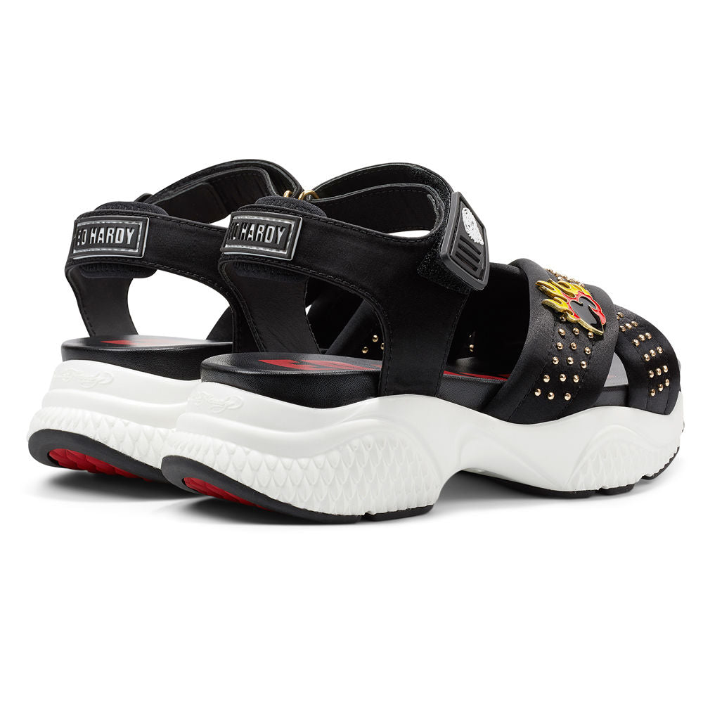Ed Hardy Flaming Sandal Black
