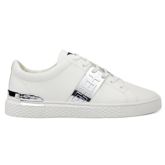 Ed Hardy Stripe Low Top-Metallic White/Silver