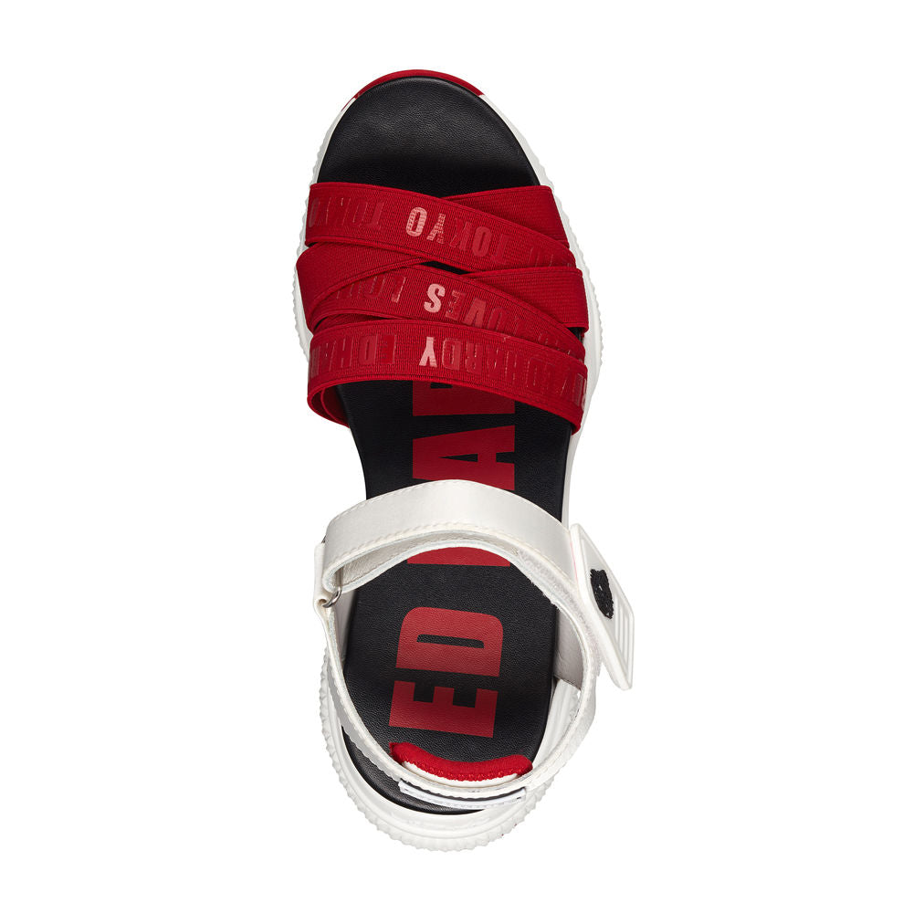 Ed Hardy Overlap Sandal Red/White