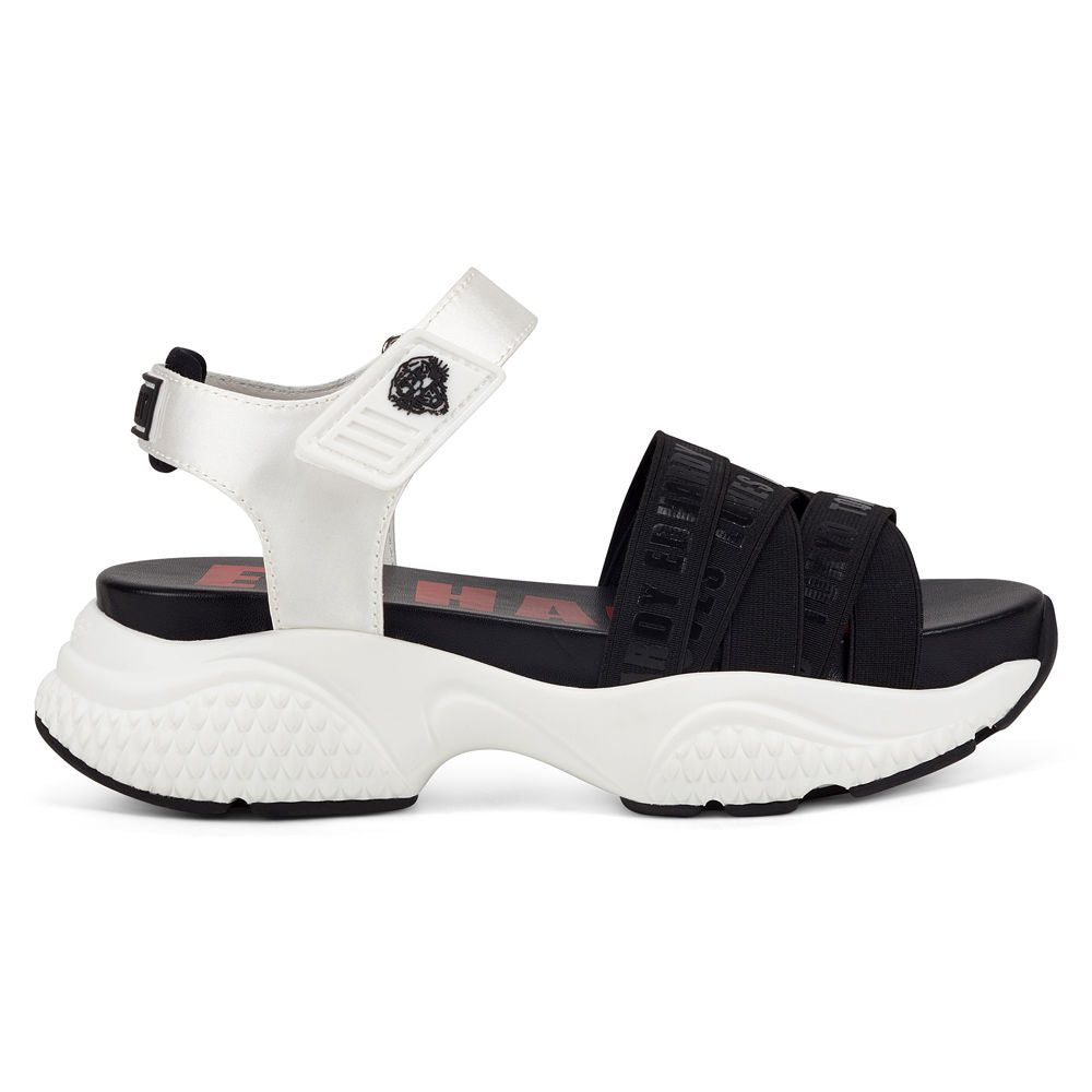 Ed Hardy Overlap Sandal Black/White