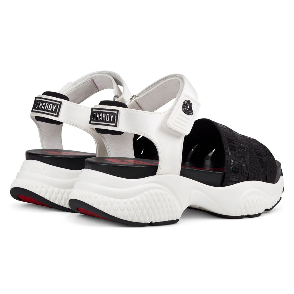 Ed Hardy Overlap Sandal Black/White