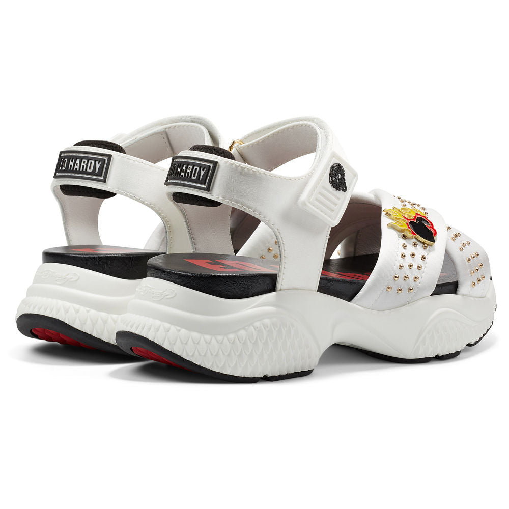 Ed Hardy Flaming Sandal White