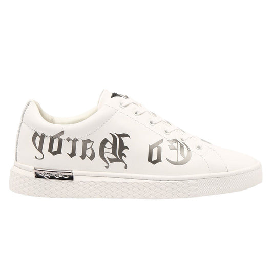 Ed Hardy Script Low Top White-Gun Metal