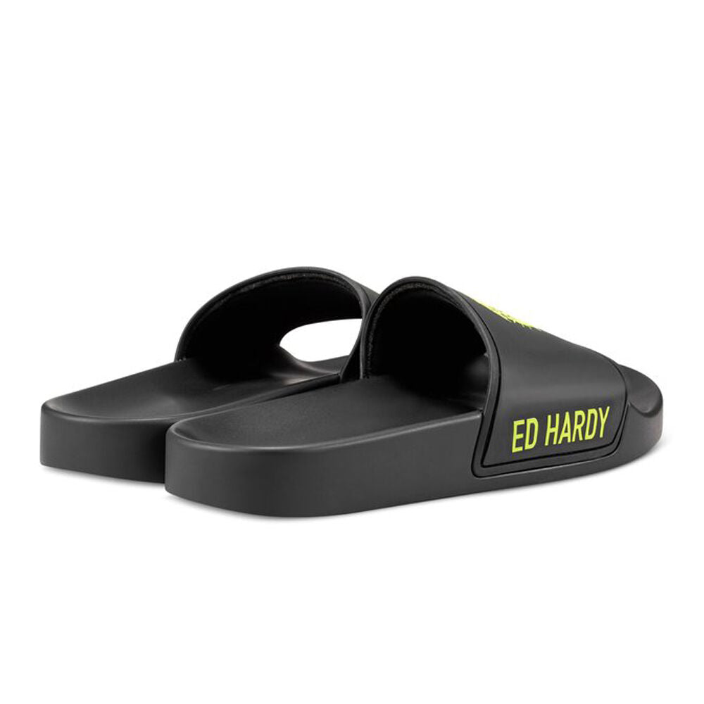Ed Hardy Sexy Beast Sliders Black-Fluo Yellow