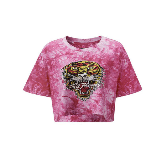 Ed Hardy Los Tigre Grop Top Hot Pink