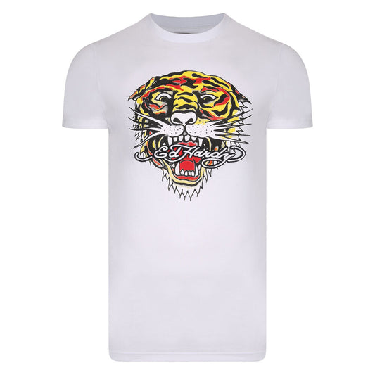 Ed Hardy Tiger Mouth Graphic T-Shirt White