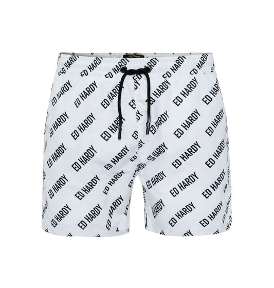 Ed Hardy Logo-Rep Swim Short White
