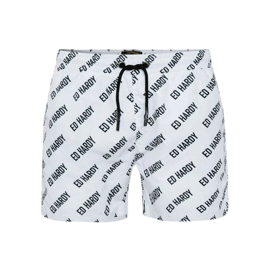 Ed Hardy Logo-Rep Swim Short White