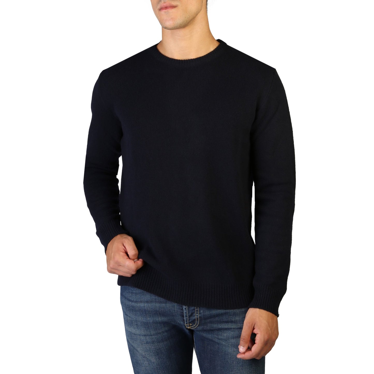 100% Cashmere C-NECK-M blue
