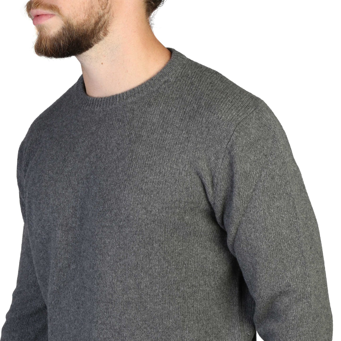 100% Cashmere C-NECK-M grey