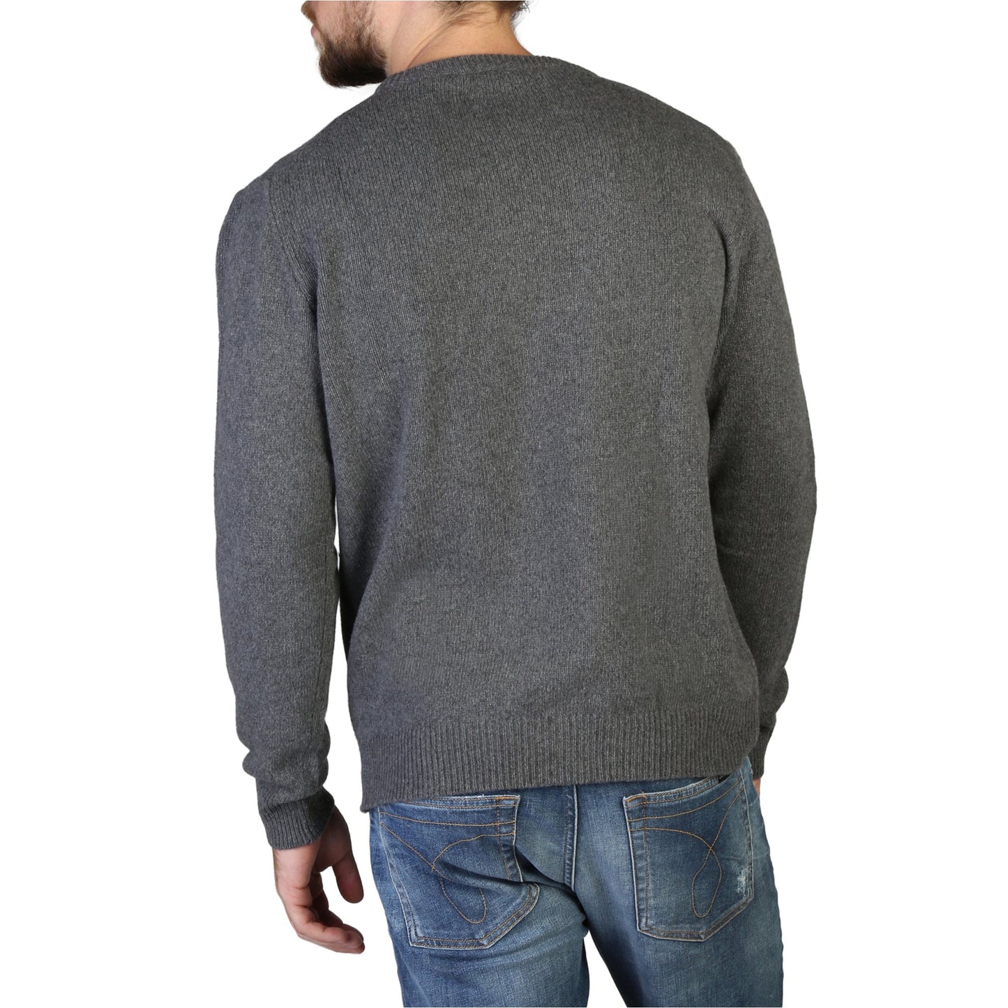 100% Cashmere C-NECK-M grey